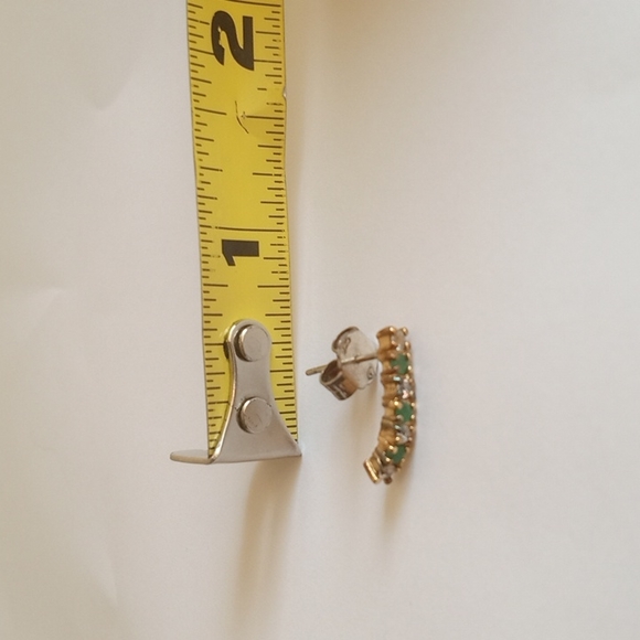 Emerald and Diamond earrings - Picture 6 of 6